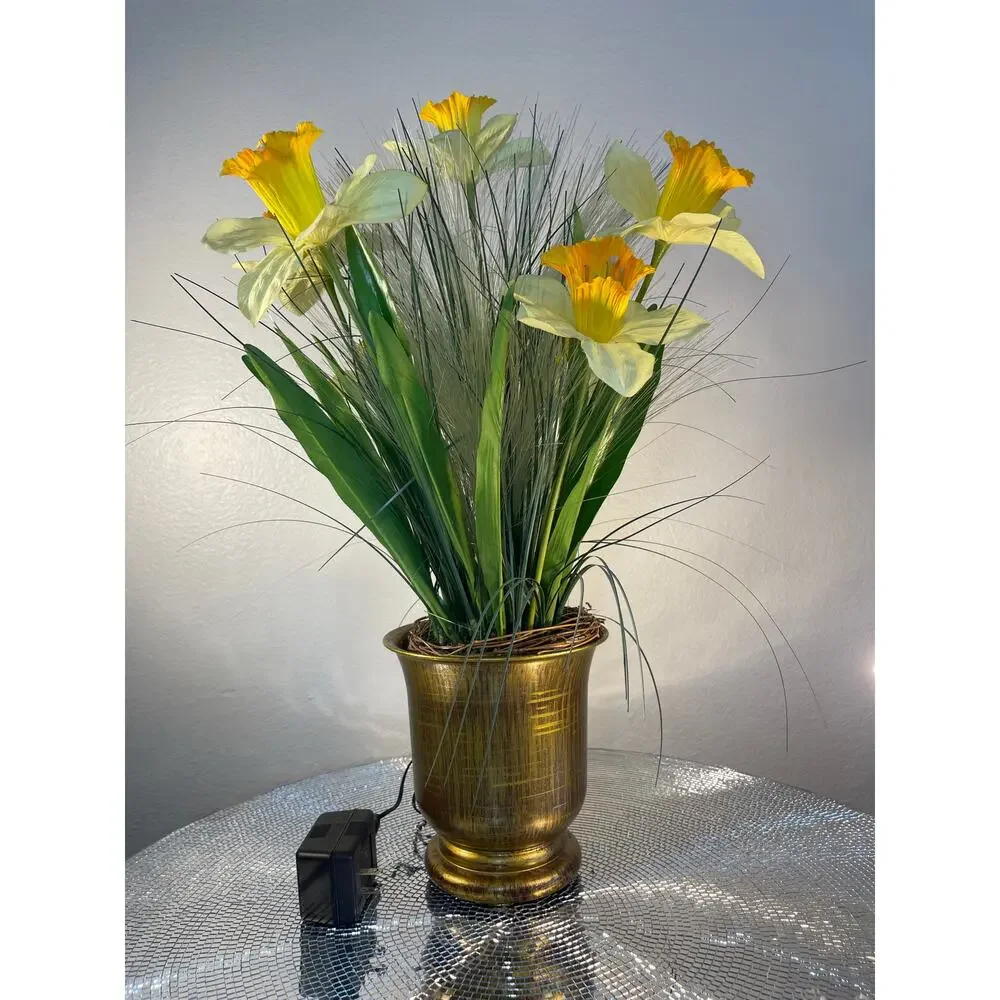 vintage optical fiber floral bouquet Yellow Daffodils